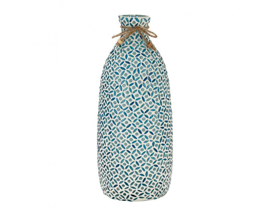 Sagebrook 13" Glass Mosaic Vase - Blue