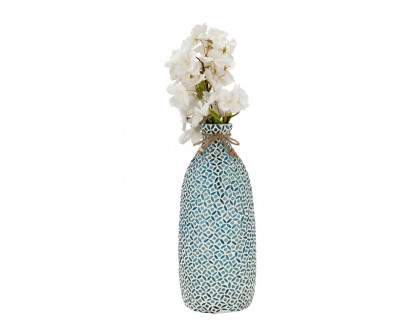 Sagebrook 13" Glass Mosaic Vase - Blue