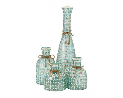 Sagebrook 5" Glass Mosaic Vase - Blue