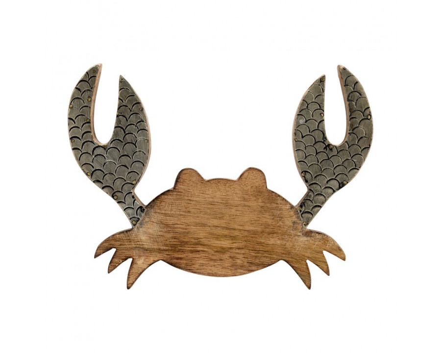 Sagebrook - 8" Wood Crab Decor in Brown