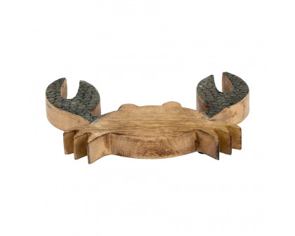 Sagebrook - 8" Wood Crab Decor in Brown