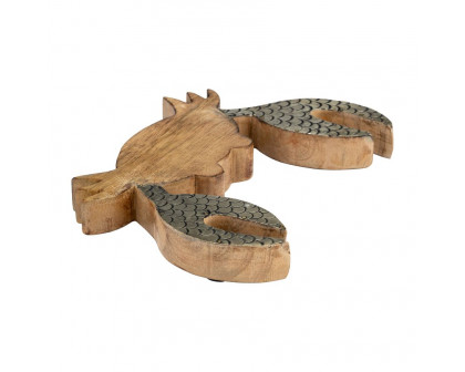 Sagebrook - 8" Wood Crab Decor in Brown