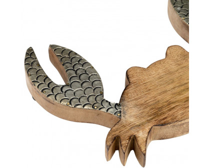 Sagebrook - 8" Wood Crab Decor in Brown