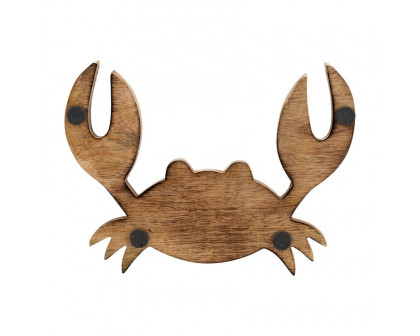 Sagebrook - 8" Wood Crab Decor in Brown