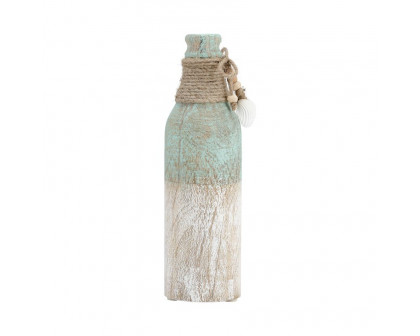 Sagebrook 10" Wood Tri-colored Bottle - Multi