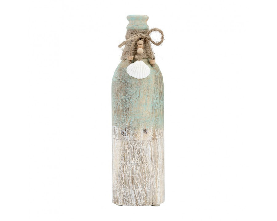 Sagebrook 12" Wood Tri-colored Bottle - Multi