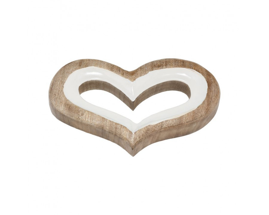 Sagebrook 10" Wood Heart Decor