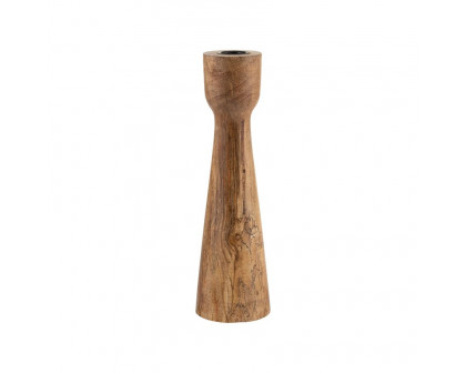 Sagebrook 10" Wood Candle Holder - Brown