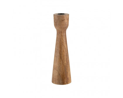 Sagebrook 10" Wood Candle Holder - Brown