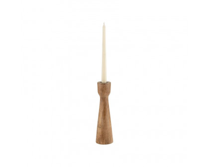 Sagebrook 10" Wood Candle Holder - Brown