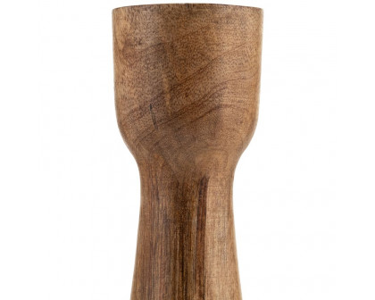 Sagebrook 10" Wood Candle Holder - Brown