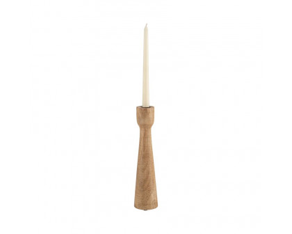 Sagebrook 12" Wood Candle Holder - Brown