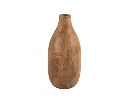 Sagebrook 10" Wood Vase - Brown