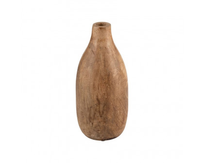 Sagebrook 10" Wood Vase - Brown