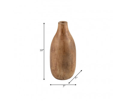 Sagebrook 10" Wood Vase - Brown