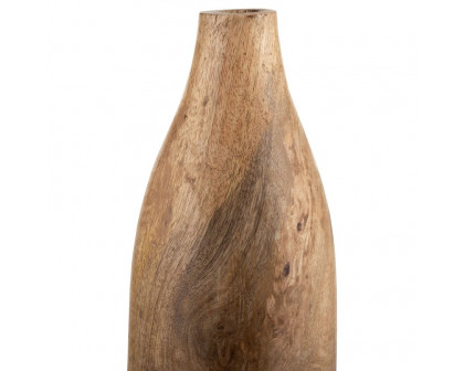 Sagebrook 14" Wood Vase - Brown