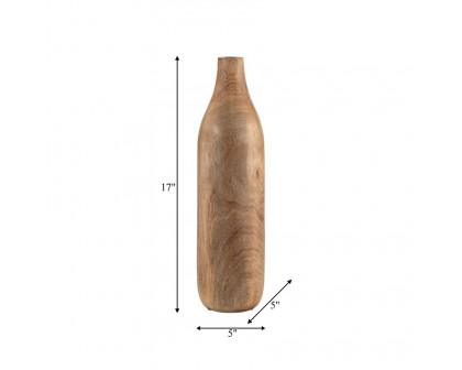 Sagebrook 17" Wood Vase - Brown