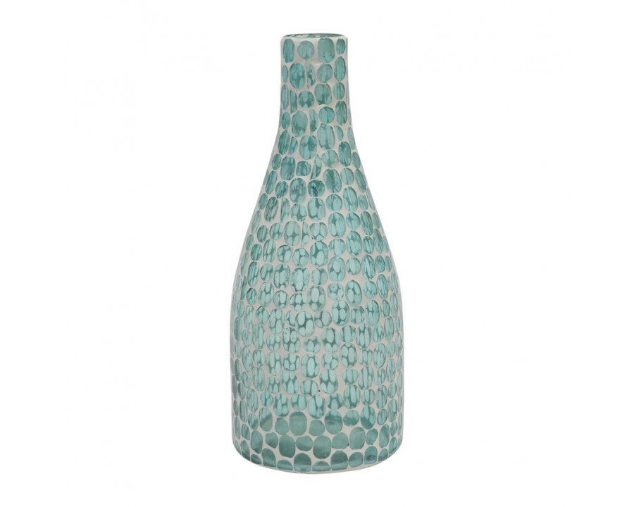 Sagebrook 13" Glass Mosaic Vase - Blue