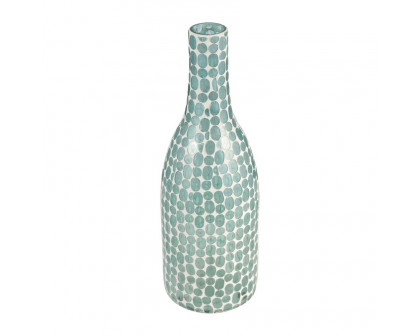 Sagebrook 15" Glass Mosaic Vase - Blue