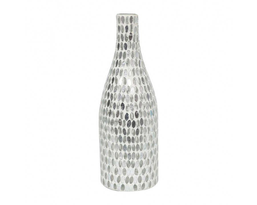 Sagebrook 15" Glass Mosaic Vase - White