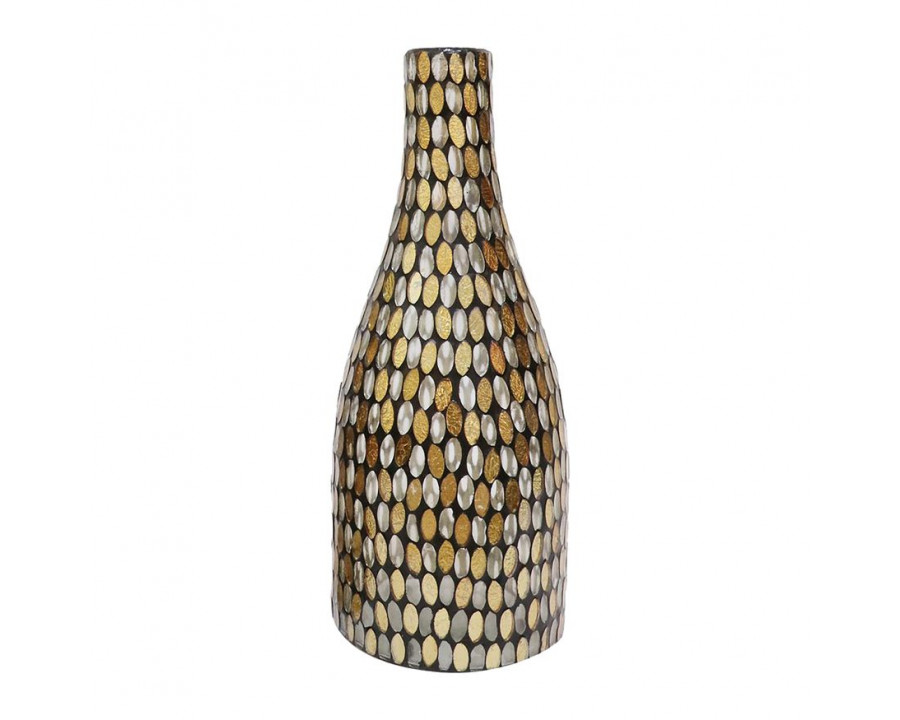 Sagebrook 13" Glass Mosaic Vase - Copper