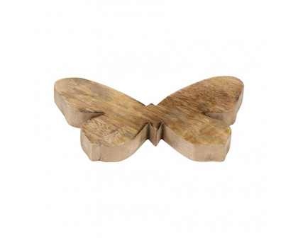 Sagebrook 9" Wood Butterfly Decor - Brown