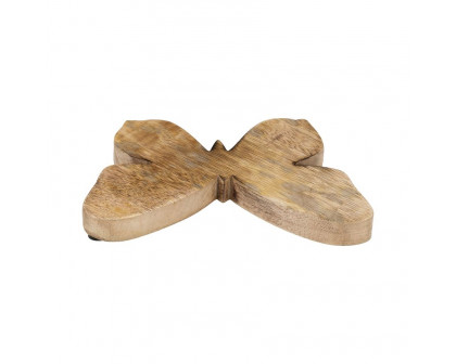 Sagebrook 9" Wood Butterfly Decor - Brown