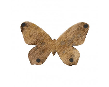 Sagebrook 9" Wood Butterfly Decor - Brown