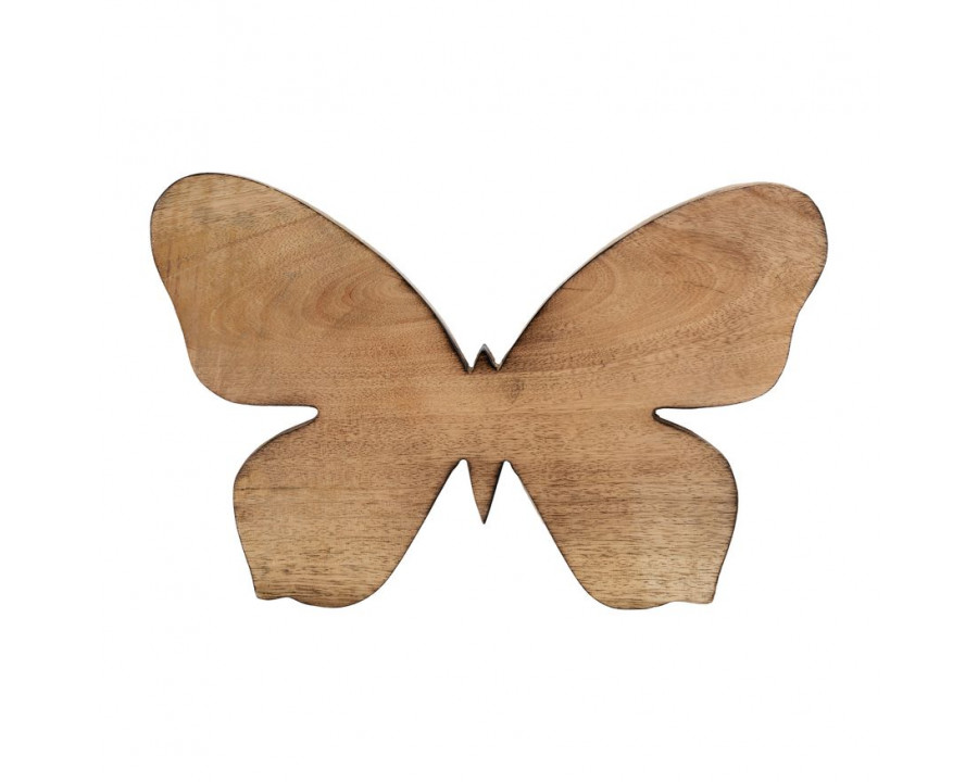 Sagebrook 12" Wood Butterfly Decor - Brown