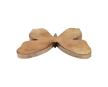 Sagebrook 12" Wood Butterfly Decor - Brown