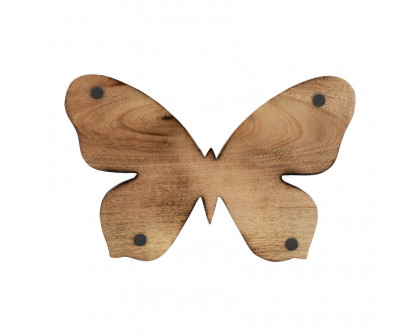 Sagebrook 12" Wood Butterfly Decor - Brown