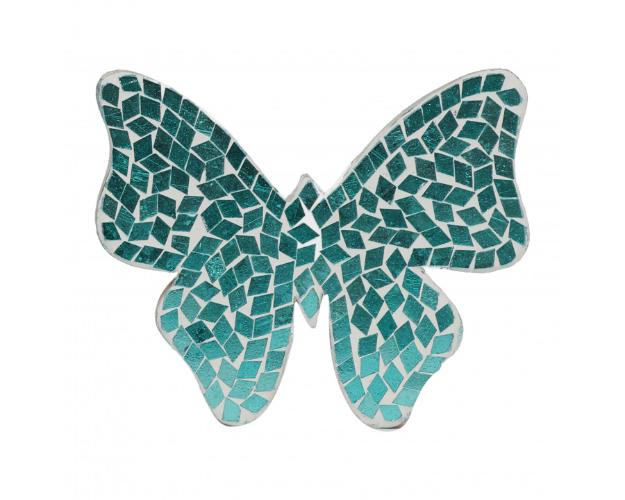 Sagebrook 6" Mosaic Butterfly - Aqua