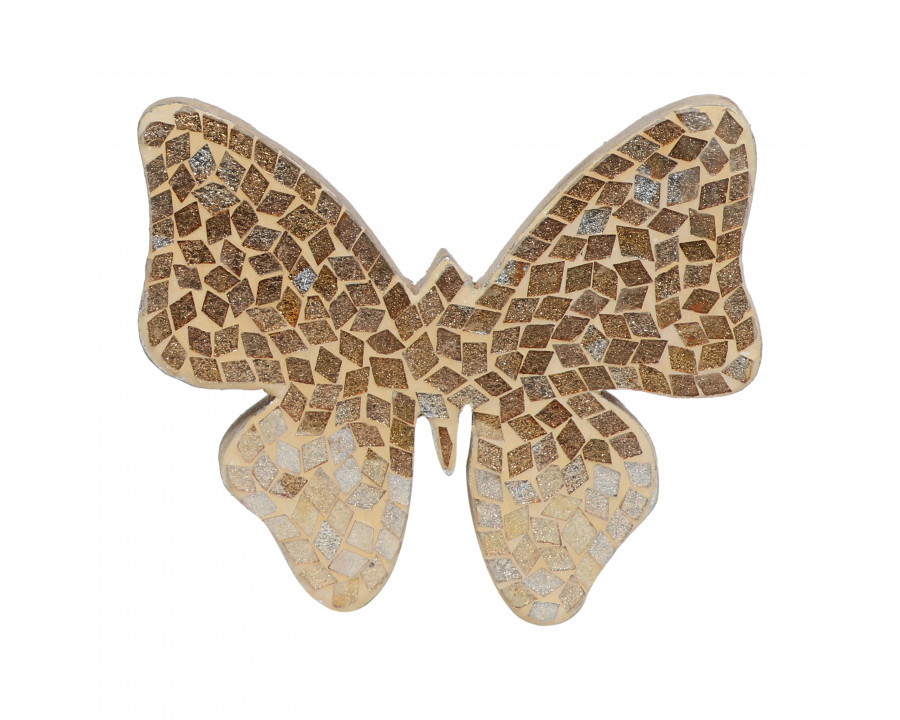 Sagebrook 6" Mosaic Butterfly - Champagne