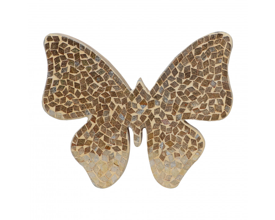 Sagebrook 8" Mosaic Butterfly - Champagne