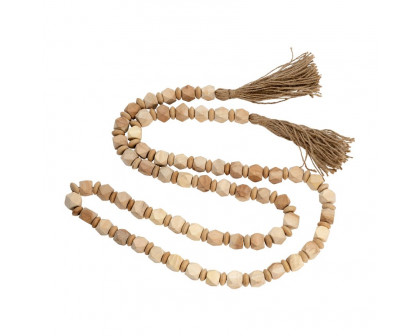 Sagebrook - 84" Wood Beaded Garland in Light Brown