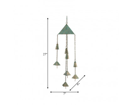 Sagebrook™ 27" Metal Bells Chime - Green