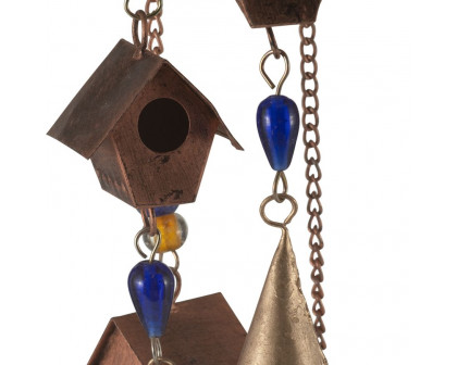 Sagebrook - 38" Metal Birdhouse Chime in Gold