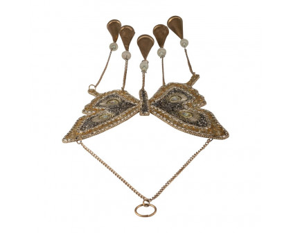 Sagebrook - 24" Metal Mosaic Butterfly Chime in Gold