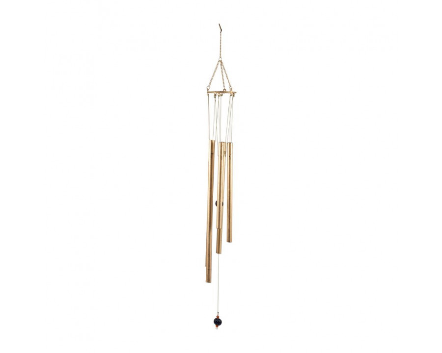 Sagebrook - 43" Metal 5-Pipes Windchime in Antique Gold