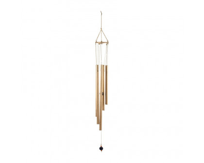 Sagebrook - 43" Metal 5-Pipes Windchime in Antique Gold