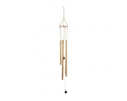 Sagebrook - 43" Metal 5-Pipes Windchime in Antique Gold