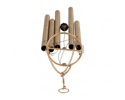 Sagebrook - 43" Metal 5-Pipes Windchime in Antique Gold