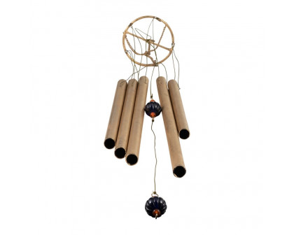 Sagebrook - 43" Metal 5-Pipes Windchime in Antique Gold