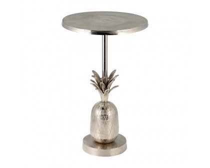 Sagebrook 15"/24" Metal Silver Pineapple Side Table