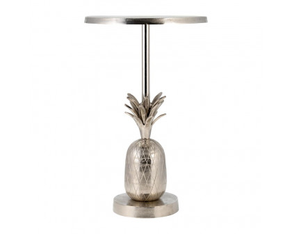 Sagebrook™ 15"/24" Metal Silver Pineapple Side Table - Silver