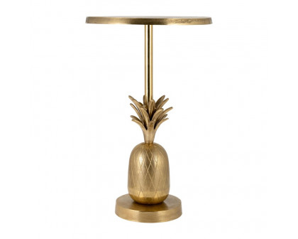 Sagebrook 15"/24" Metal Silver Pineapple Side Table - Gold