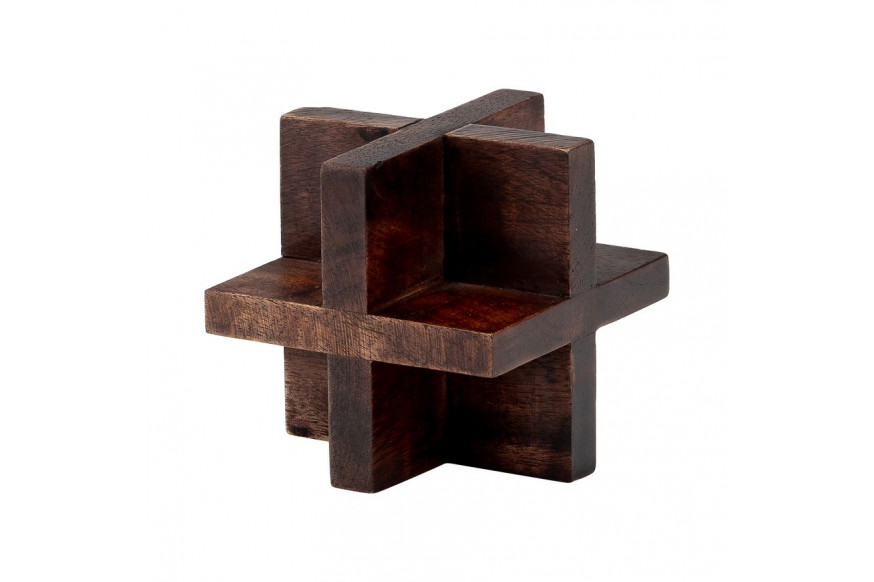 Sagebrook™ 4" Cross Wooden Orb - Brown