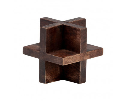 Sagebrook™ 4" Cross Wooden Orb - Brown