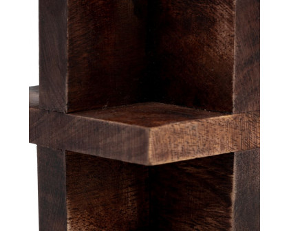 Sagebrook™ 4" Cross Wooden Orb - Brown