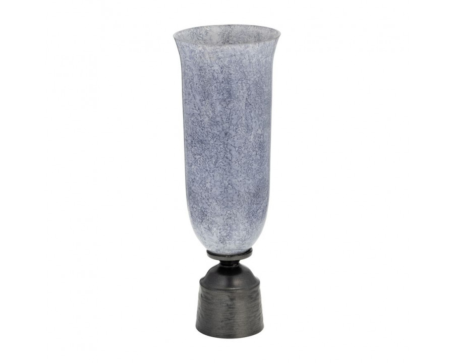 Sagebrook 20" Glass Vase With Metal Base - Blue